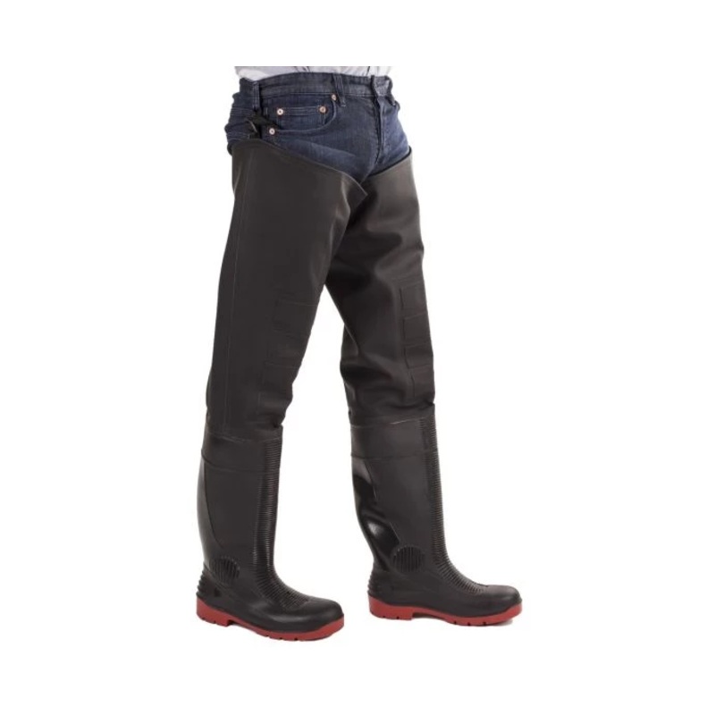 Amblers Rhone Thigh Safety Wader – Size: 4 Colour: Black/Red