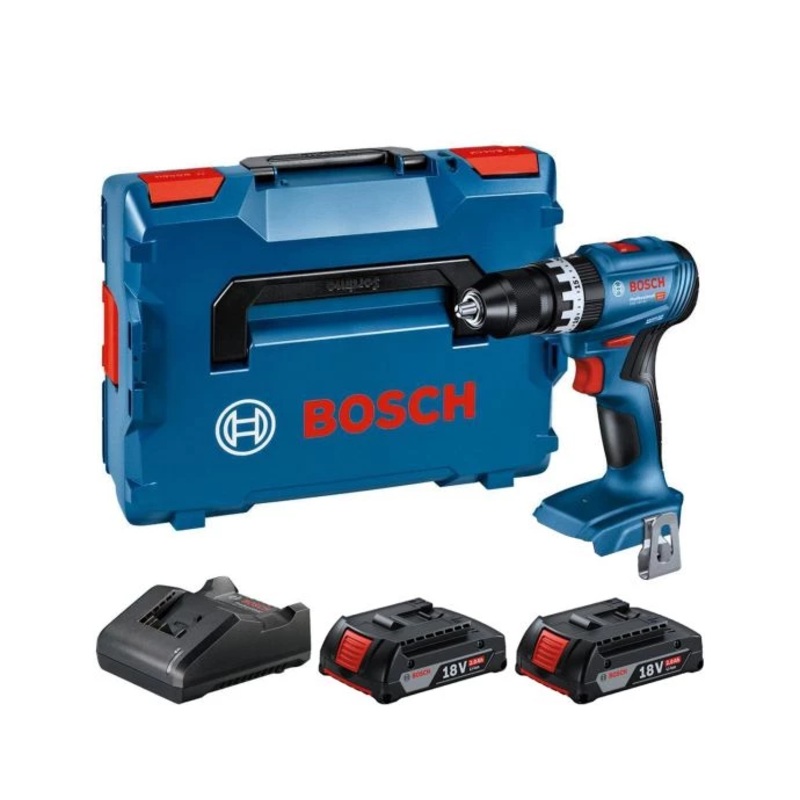 Bosch GSB 18V-45 18V Cordless Brushless Combi Drill With 2 x 2.0Ah Batteries, Charger & Carry Case – 06019K3371