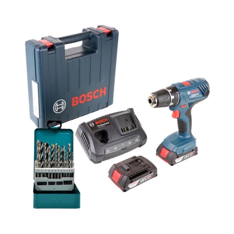 Bosch GSR18V-21 Drill Driver + D-47173 18Pc Drill Bit Set