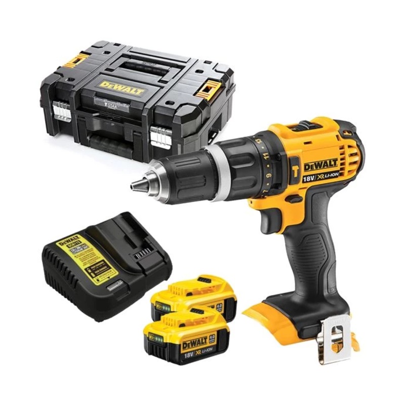 Dewalt DCD785 18V XR 2-Speed Combi Drill With 2 x 4.0Ah Batteries, Charger & Case