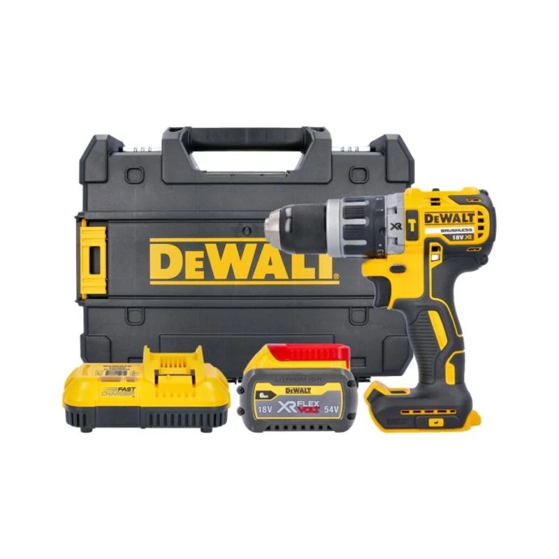DeWalt DCD796T1T-GB 18V XR Cordless Brushless Combi Drill With 1 x 6.0Ah FlexVolt Battery, Charger & Carry Case