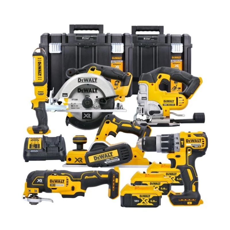 DeWalt DCK665P3T-GB 18V XR Cordless 6 Piece Kit 3 x 5.0Ah Batteries, Charger & Cases