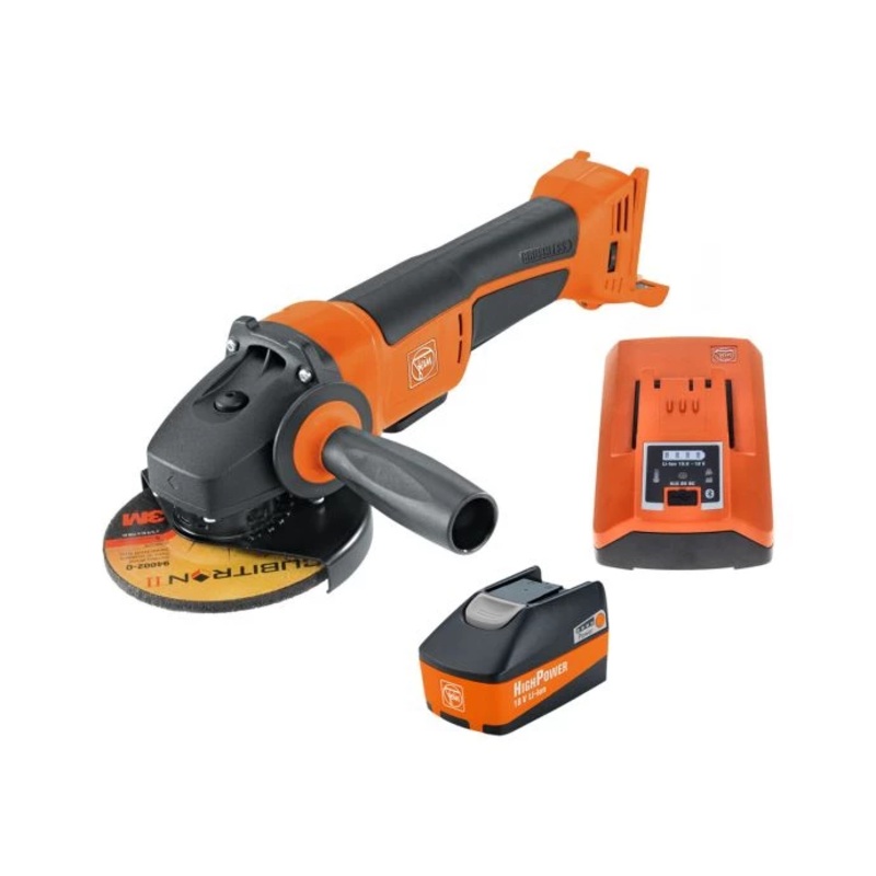 Fein CCG 18-125 BLPD SELECT 18V Cordless Brushless Angle Grinder Paddle with 1 x 5.2Ah Battery & Charger