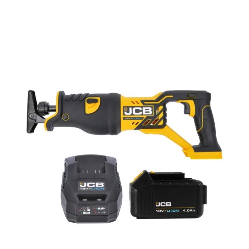 JCB 21-18RS-B 18V Cordless Reciprocating Saw With 1 x 4.0Ah Battery & Charger