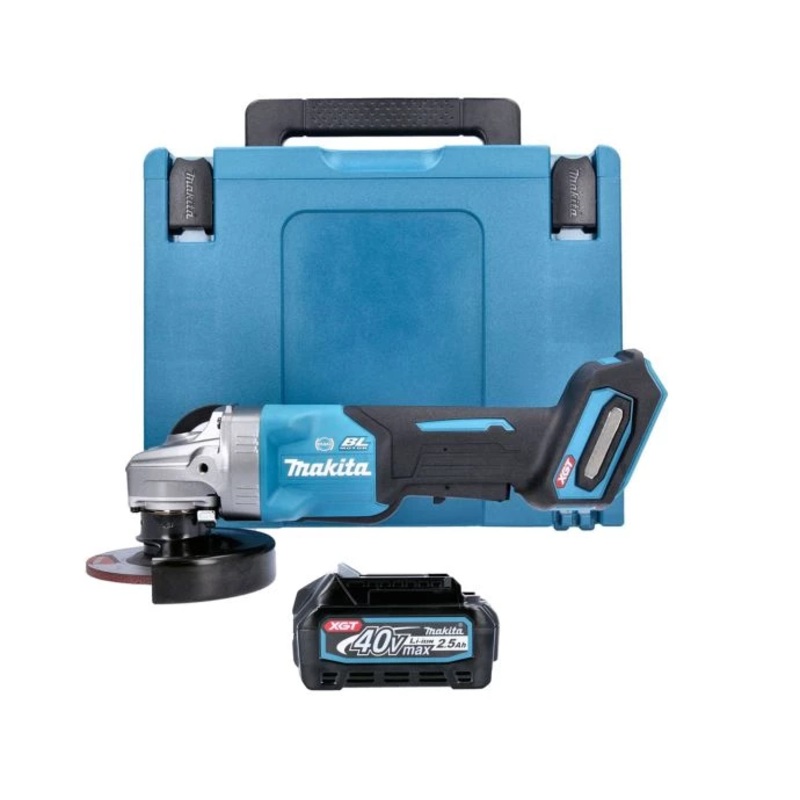 Makita Angle Grinder GA012GZ 40V Max XGT Cordless 115mm Brushless Paddle Switch With 1 x 2.5Ah Battery & Case