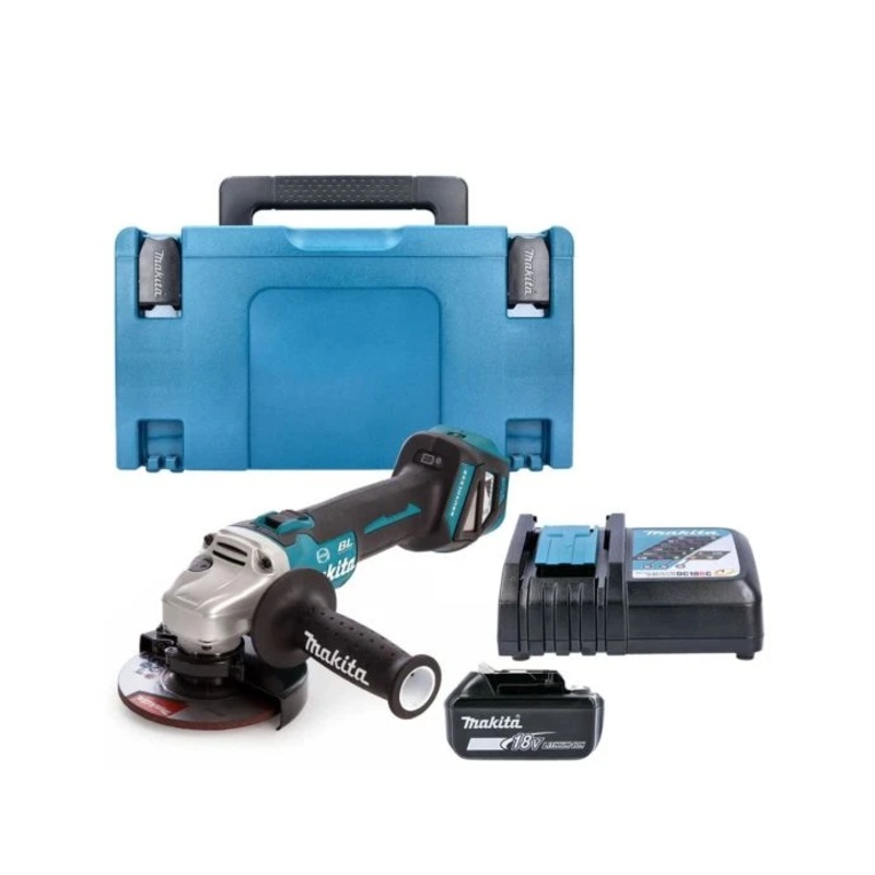 Makita DGA513Z 18V LXT Cordless 125mm Brushless Slide Switch Angle Grinder With 1 x 6Ah, Charger & Case