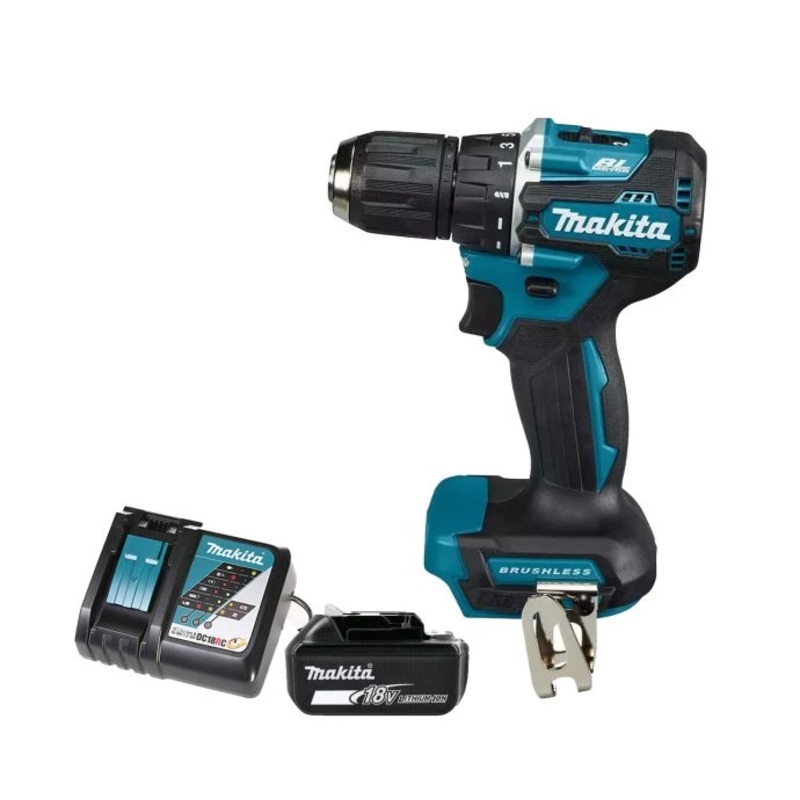 Makita Driver Drill DDF487Z 18V LXT Cordless 1/2″ 2-Speed Keyless Chuck Max 40Nm With 1 x 5.0Ah Battery & Charger