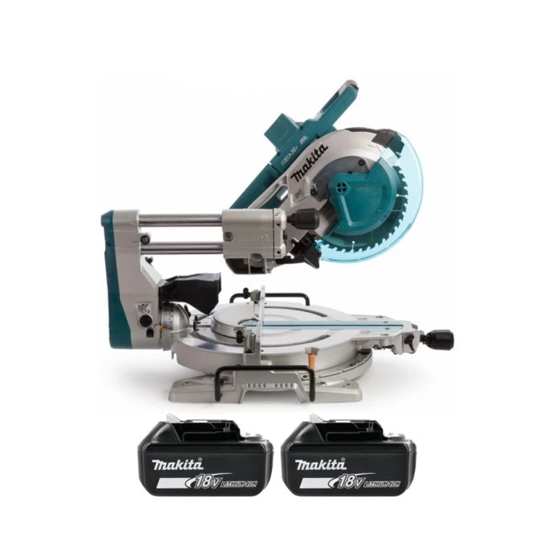 Makita Mitre Saw DLS110Z 18V/36V LXT Cordless Brushless 260mm Slide Compound With 2 x 4.0Ah Batteries