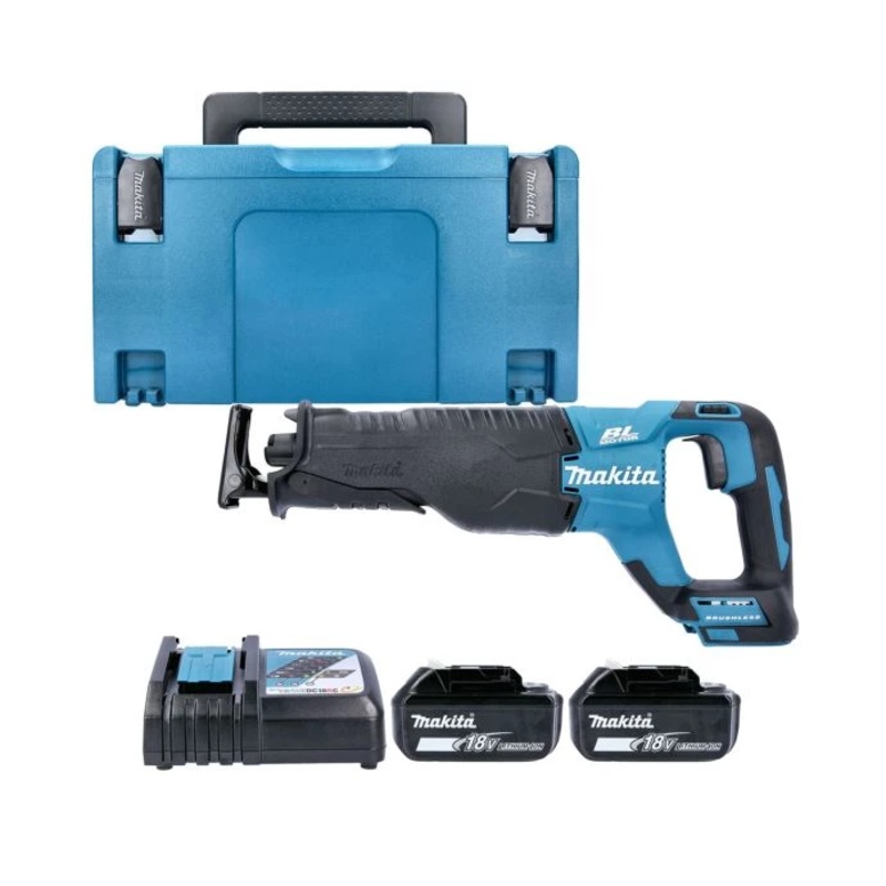 Makita Reciprocating Saw DJR187Z 18V LXT Cordless Brushless 2-Speed 32mm With 2 x 3.0Ah Batteries, Charger & Case
