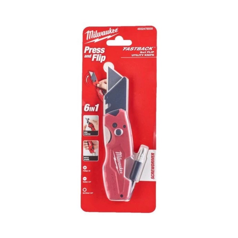 Milwaukee 4932478559 Fastback 6 in 1 Folding Utility Knife