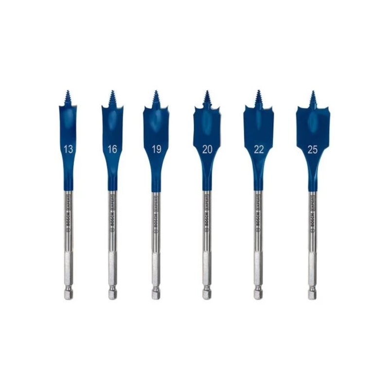 Bosch 2608900333 6 pieces Expert Self Cut Speed Flat Spade Wood Drill Bit Set
