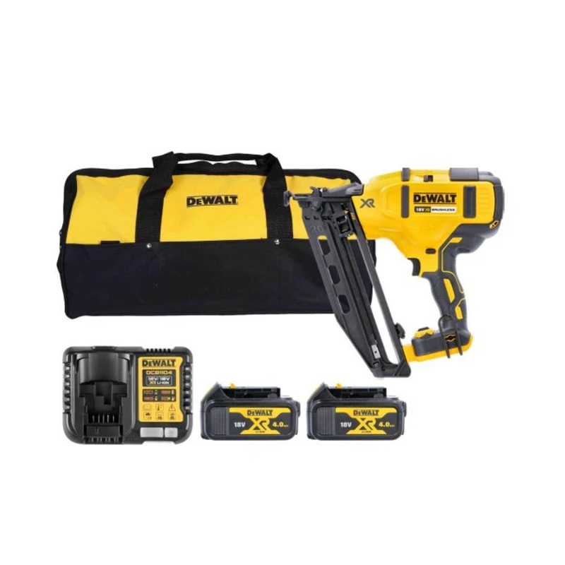 DeWalt DCN660 18V XR Brushless 60mm Second Fix Finishing Nailer With 2 x 4.0Ah Batteries, Charger & Tool Bag