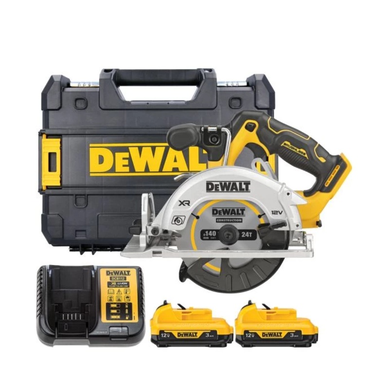 DeWalt DCS512 12V XR Cordless Brushless 140mm Circular Saw With 2 x 3.0Ah Batteries, Charger & Case