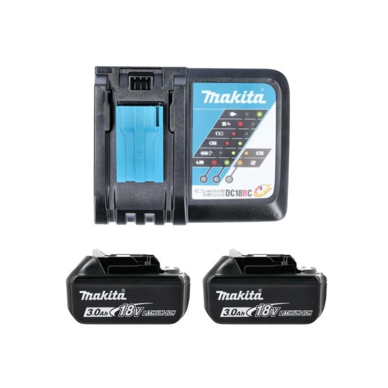 Makita DC18RC 7.2v -18V Li-ion Fast Battery Charger With 2 x 3Ah BL1830 Batteries