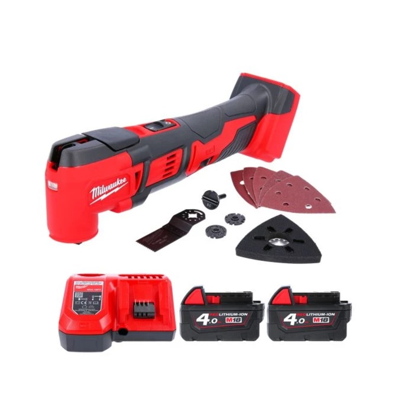 Milwaukee M18BMT M18 18V Compact Oscillating Multi Tool With 2 x 4.0Ah Batteries & Charger