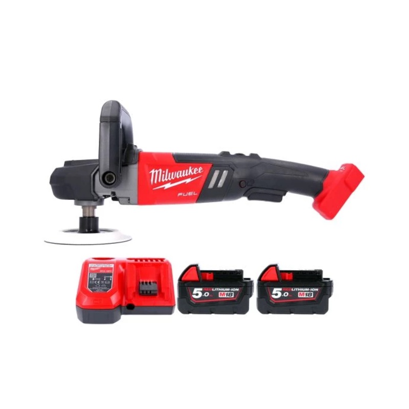 Milwaukee M18FAP180 18V 180mm FUEL Cordless Polisher With 2 x 5.0Ah Batteries & Charger
