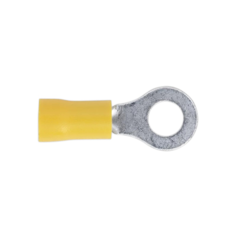 Sealey Easy-Entry Ring Terminal 6.4mm (1/4″) Yellow Pack of 100