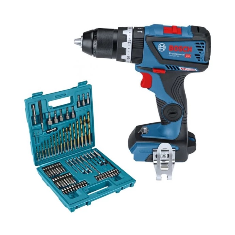 Bosch GSB18V-60 Combi Drill + P-90249 100 Pcs Drill Driver