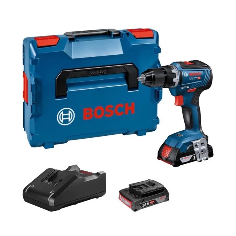 Bosch GSR 18V-55 D/Driver With 2x 2Ah Batt. Charger,Case