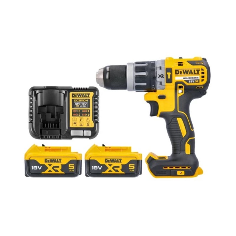 DeWalt DCD796N 18V XR Cordless Brushless Combi Drill With 2 x 5.0Ah Batteries & Charger