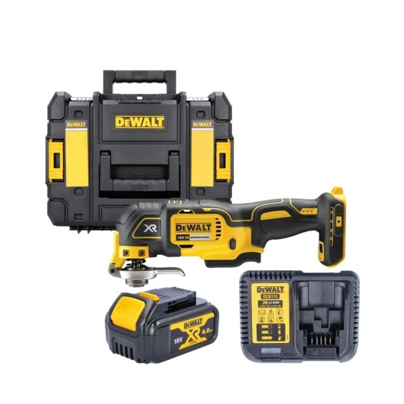 DeWalt DCS356 18V XR Brushless 3 Speed Oscillating Tool With 1 x 4.0Ah Battery, Charger & Case