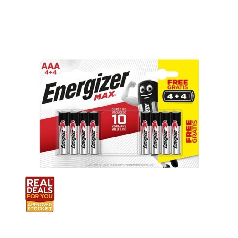 Energizer XMS22BATTAAA AAA Cell Alkaline Power Batteries – Pack of 4 With 4 x Free Batteries