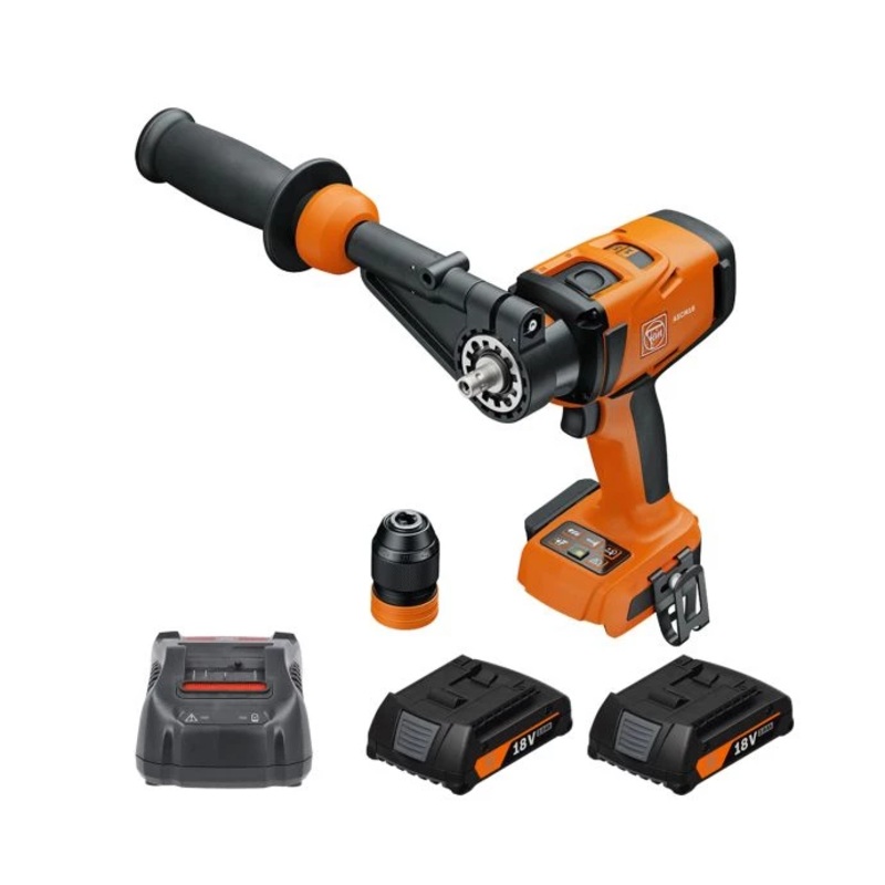 Fein ASCM 18-4 QMP AS 18V AMPShare Cordless Brushless Combi Drill With 2 x 2Ah Batteries & Charger
