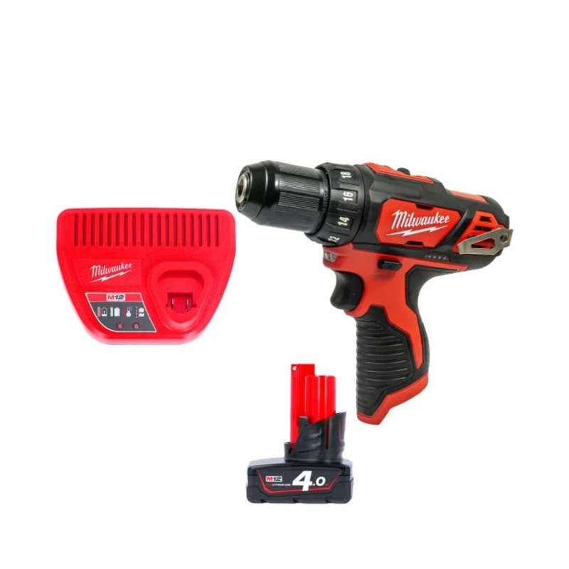Milwaukee M12BDD 12V Cordless Sub Compact Drill Driver With 1 x 4.0Ah Battery & Charger