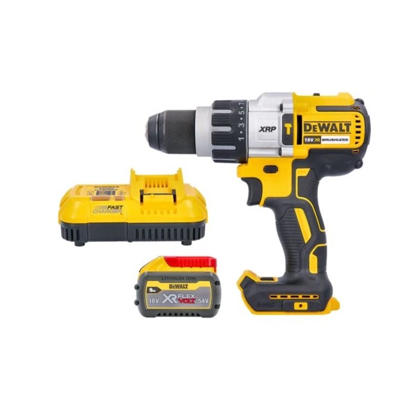 DeWalt DCD996 18V Cordless XRP 3 Speed Brushless Hammer Combi Drill With 1 x 9.0Ah Battery & Charger