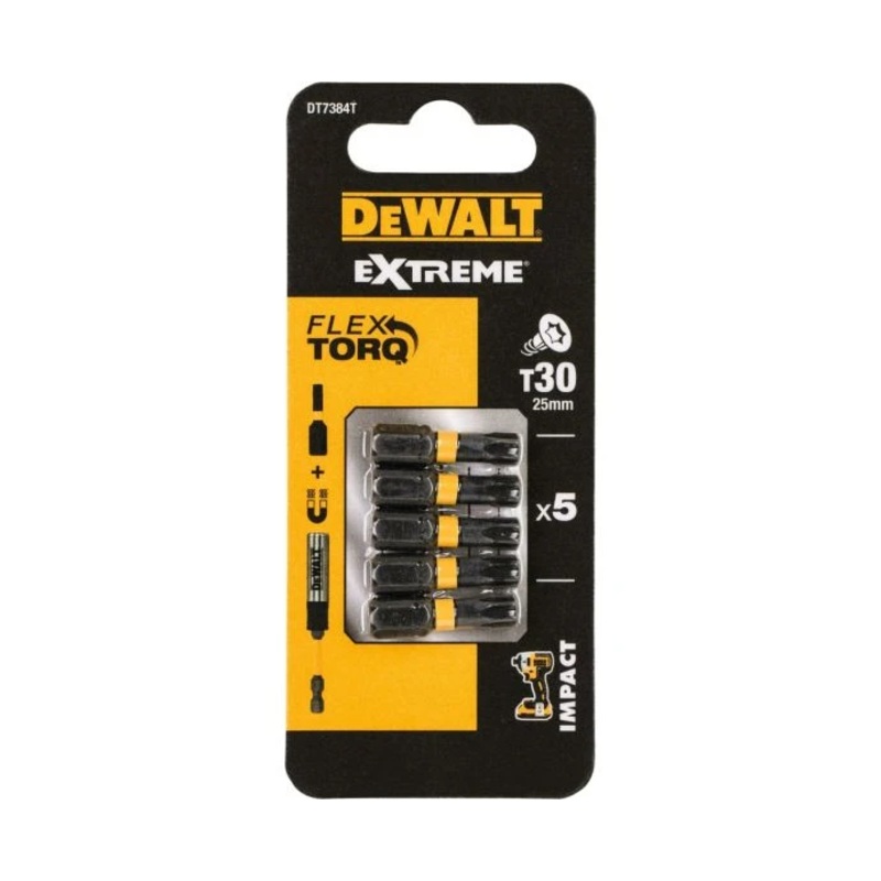 DeWalt DT7384T-QZ T30 25mm x 5 Impact Torsion Driver Bits 5Pc