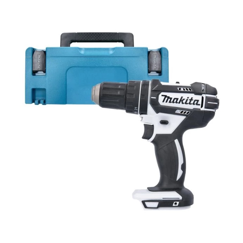 Makita Combi Drill DHP482ZW 18V LXT Cordless 1/2″ 2-Speed Keyless Chuck Max 62Nm White With Case Type 2