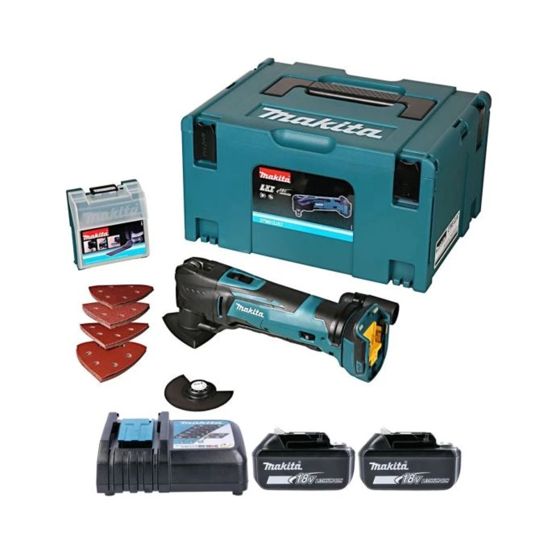 Makita Multi Tool DTM51ZJX7 18V LXT Cordless With 23 Piece Accessory Set, 2 x 6.0Ah Batteries, Charger & Type 3 Case