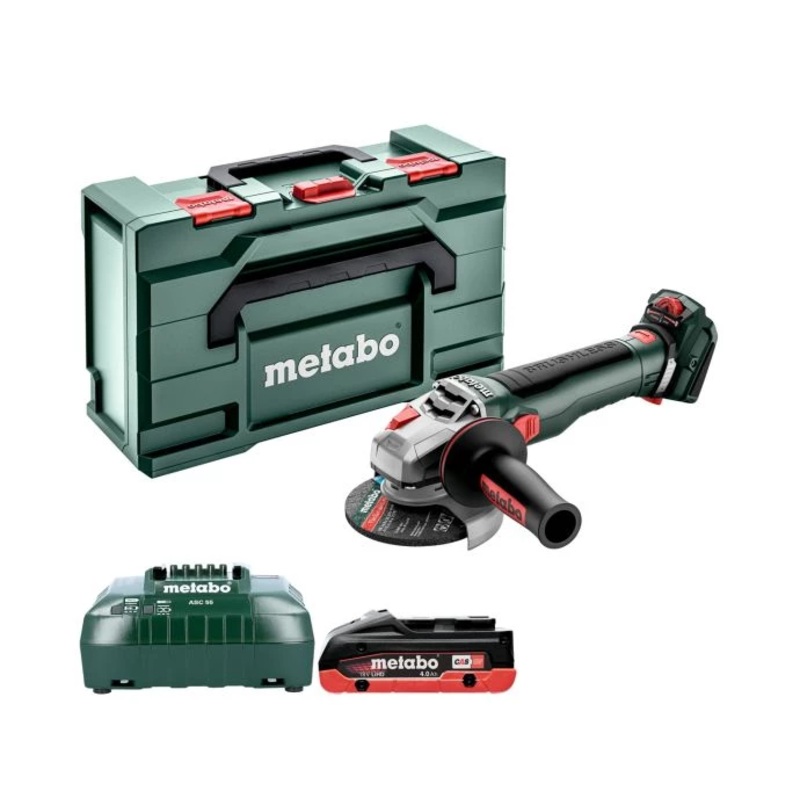 Metabo WVB 18 LT BL 11-115 Quick 18V Cordless Brushless 115mm Angle Grinder With 1 x 4.0Ah Battery, Charger & MetaBox