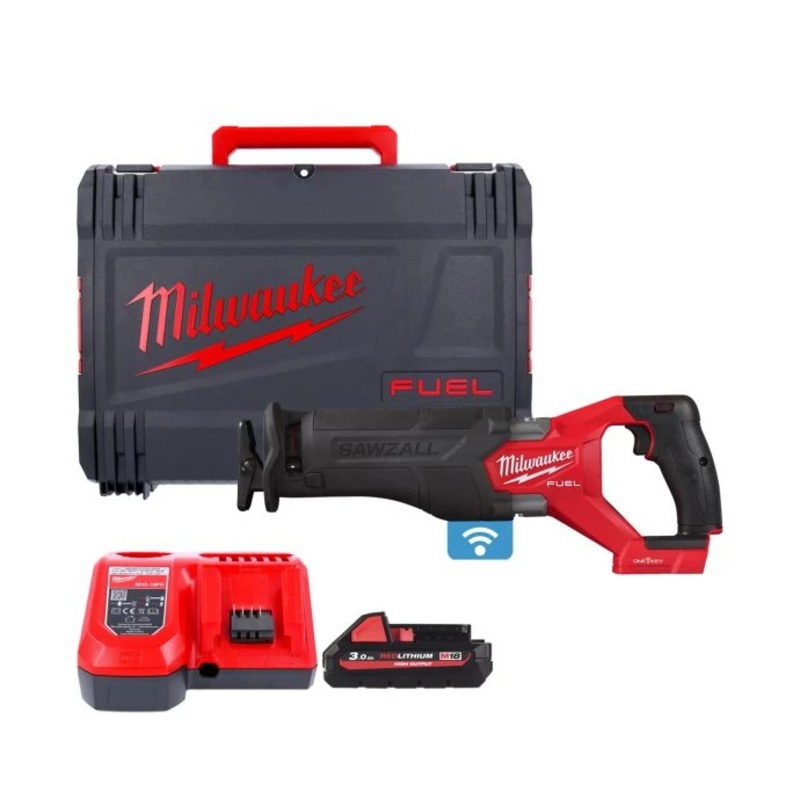 Milwaukee M18ONEFSZ 18V Fuel ONEKEY Sawzall with 1 x 3.0Ah Battery, Charger & Case