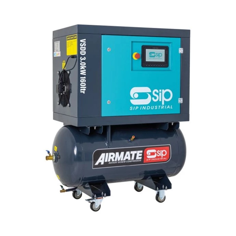 SIP VSDD 3kW 10bar 160ltr 230v Rotary Screw Compressor