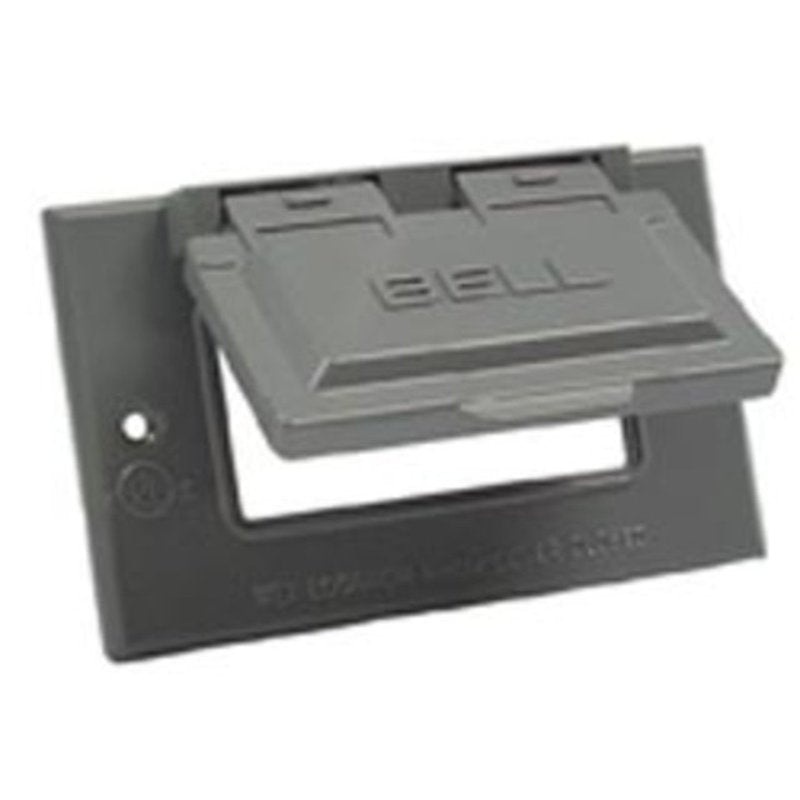 Weatherproof Cover 1-Gang GFCI Horizontal Aluminum Gray By Hubbell-Raco 5101-5