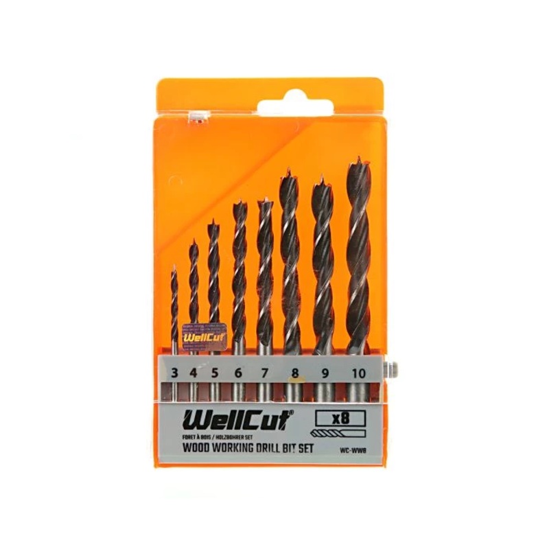 WellCut WC-WW8 WOOD Drill Bit Set and Storage Case with 8 Pieces Stock Code: WC-WW8