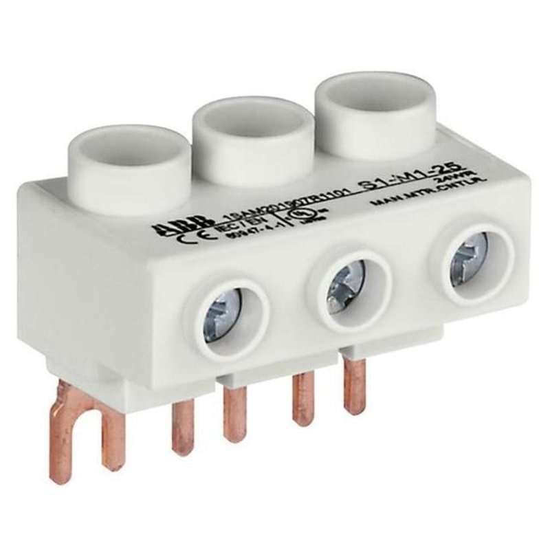 3phase Power Feed Block Flat Ms116/132 By ABB S1-M1-25