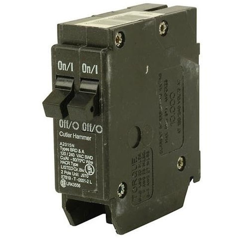 Breaker 20/20A 1P 120/240V 10 kAIC BR Series Duplex By Eaton BR2020