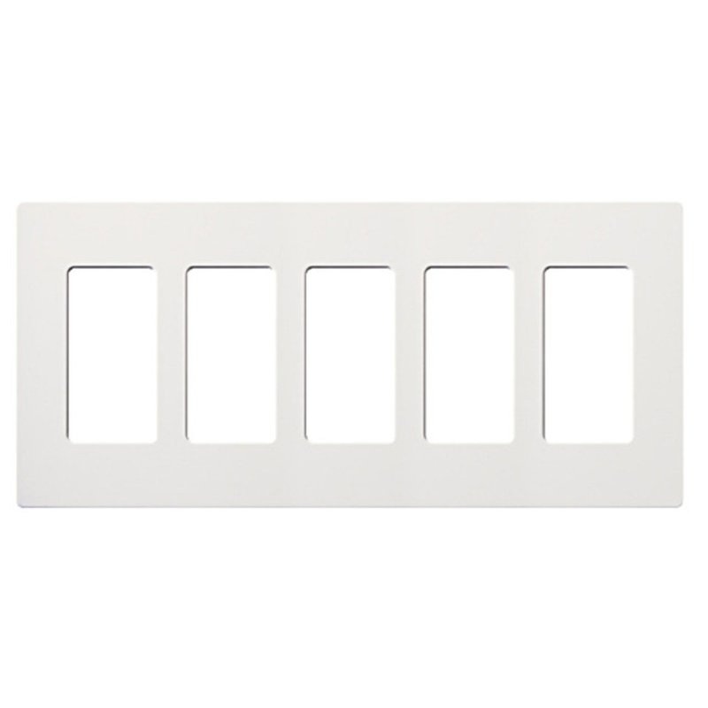 Dimmer/Fan Control Wallplate 5-Gang White Claro Series By Lutron CW-5-WH