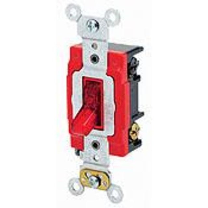 Double-Pole Pilot Light Toggle Switch 20A120V Red LIT WHEN ON By Leviton 1222-PLR