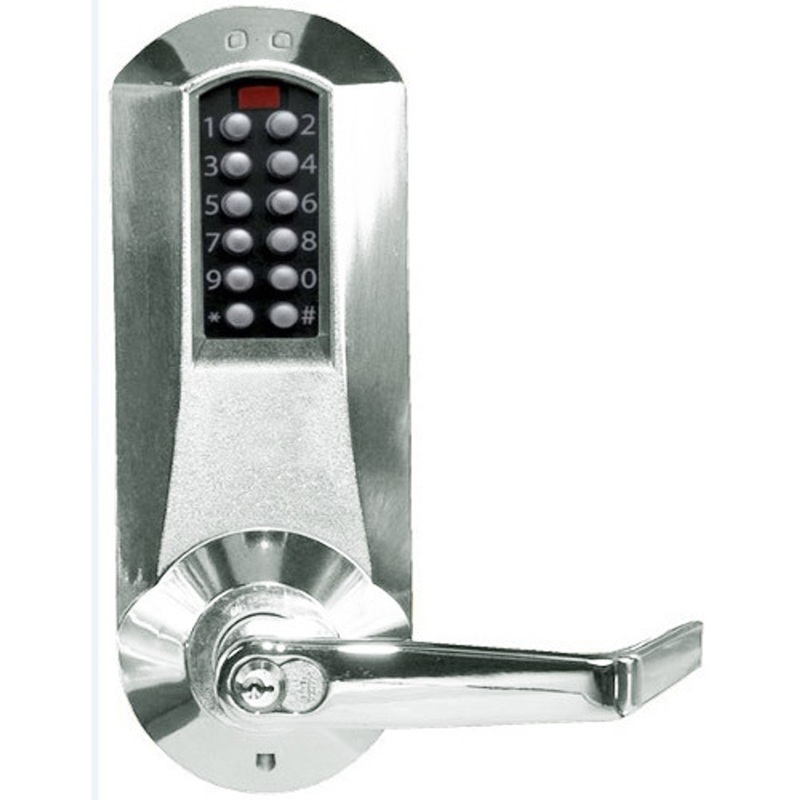 Eplex E5231XSWL-625-41 Pushbutton Cylindrical Lever Lock with Schlage ‘C’ Keyway in Bright Chrome – KAL DOOR HARDWARE