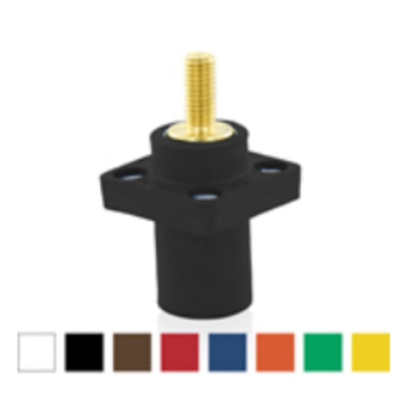 Male Panel Receptacle 90 Degree Threaded Stud Cam-Type Blue By Leviton 16R23-1UB