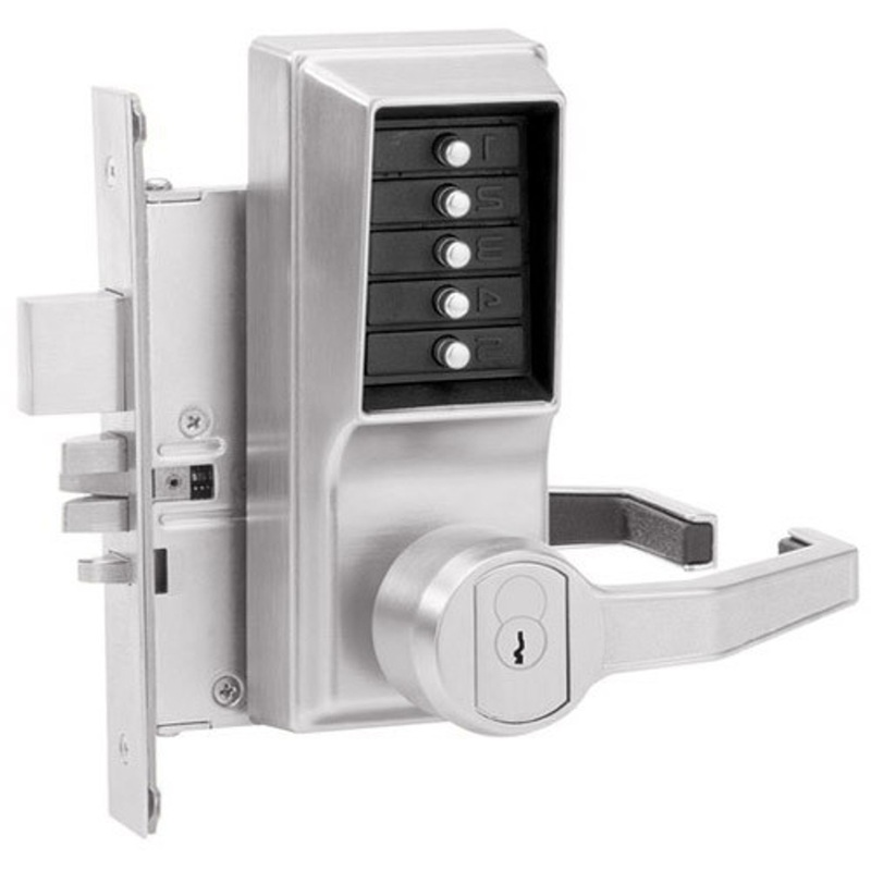 Simplex RR8146C-26D-41 Pushbutton Mortise Lock with Lever Corbin Core override in Satin Chrome – KAL DOOR HARDWARE
