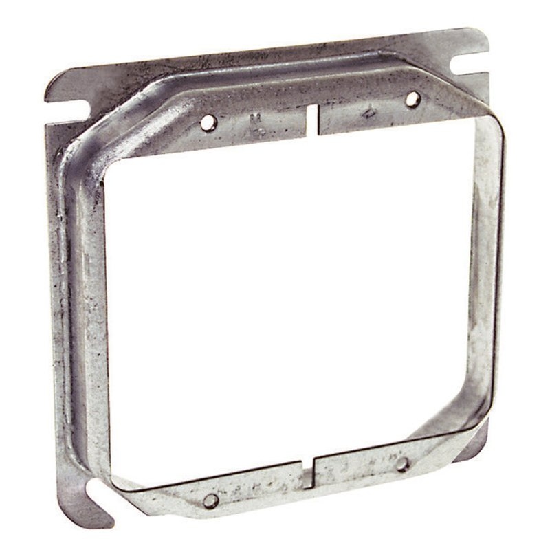 4 Square Cover 2-Device Mud Ring 3/4 Raised Drawn Steel By Appleton 8470