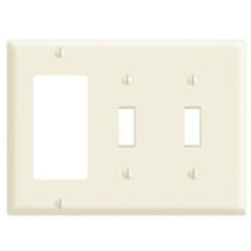 Combo Wallplate 3-Gang (2) Toggle/(1) Decora Nylon Ivory Midway By Leviton PJ226-I