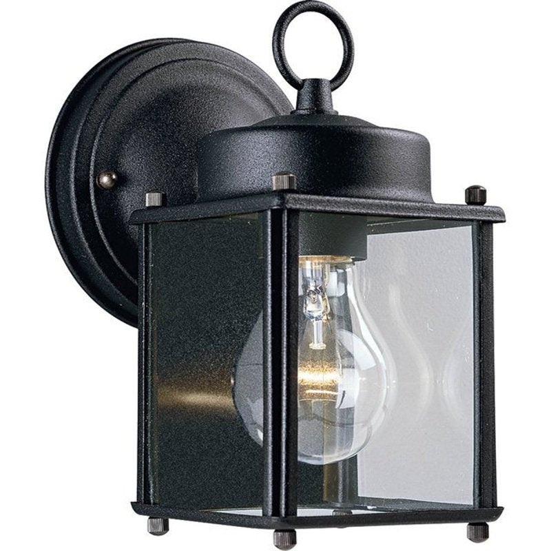 Flat Glass One-Light Wall Lantern Black By Progress Lighting P5607-31