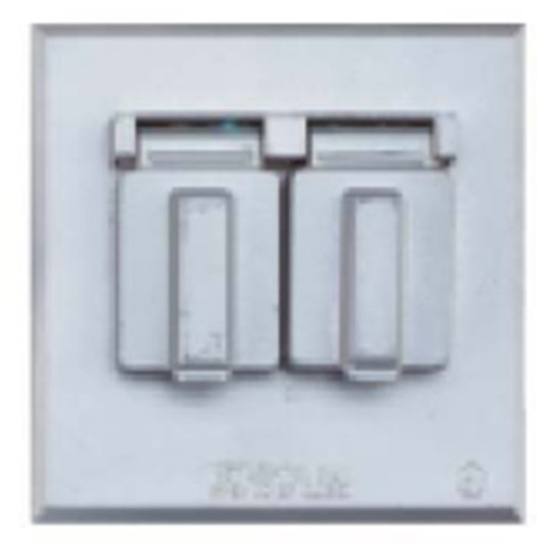 Weatherproof Cover 2 Gang Universal Type Die Cast Metal Gray By BWF FC-271V