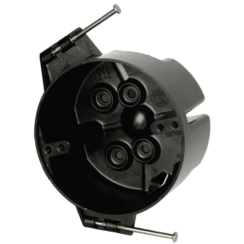 Ceiling Box Round 4 Diameter New Work/Nail-On Type Polycarbonate By Allied Moulded PC234-N