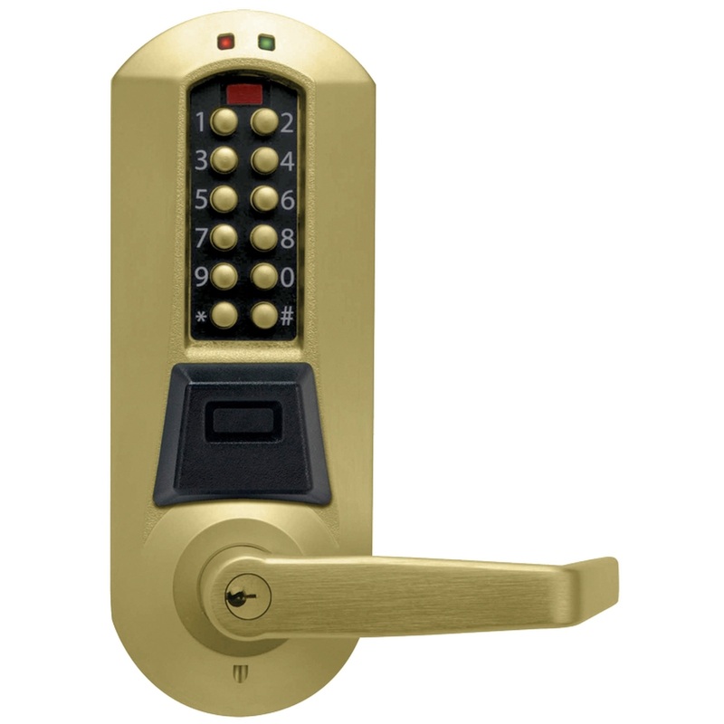 DormaKaba E5731XKWL-606-41 E-Plex 5700 Cylindrical Prox Lock 3000 Access Codes 30000 Audit Events KIL Kaba 90 Keyway 2-3/4 Backset 1/2 Throw Satin Brass